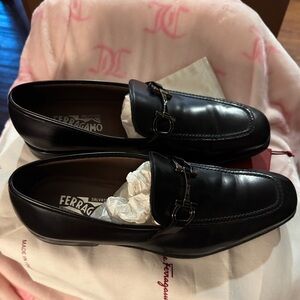 Ferragamo Men's Gancini-Bit Leather Loafers